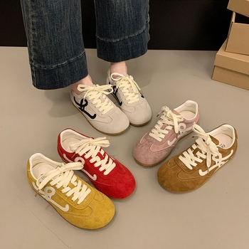 Dámske topánky Dad Shoes, zaoblená špička, gumová podrážka, klinový podpätok 3–5 cm, šnúrky