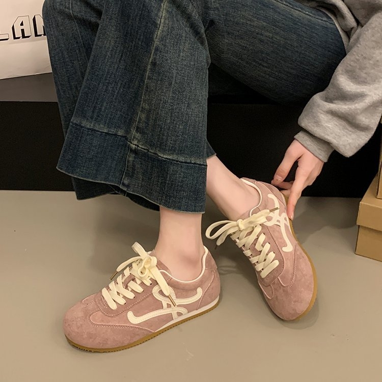 Dámske topánky Dad Shoes, zaoblená špička, gumová podrážka, klinový podpätok 3–5 cm, šnúrky