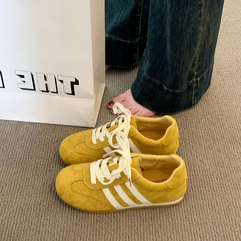 Dámske topánky Dad Shoes, zaoblená špička, gumová podrážka, klinový podpätok 3–5 cm, šnúrky