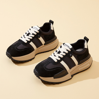 Ženske cipele Dad Shoes – jesen 2024, retro blok boje, korejski stil, debeli potplat