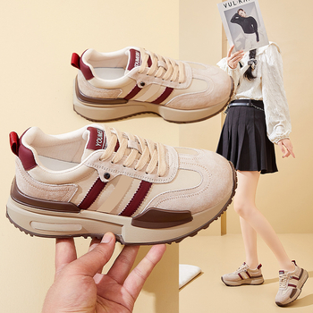 Ženske cipele Dad Shoes – jesen 2024, retro blok boje, korejski stil, debeli potplat