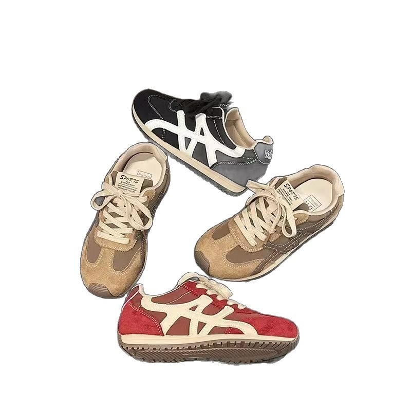 Tenisice u stilu njemačkog vojničkog trenera, PU gornji dio, vezanje, gumeni potplat