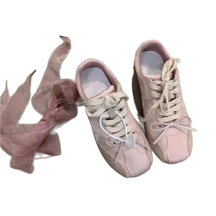 Sieviešu kurpes ar saitēm un tauriņu mezgla dizainu, zems augšējais, elpojošs mikrošķiedras augšējais materiāls, gumijas zole, augstuma palielināšanas funkcija