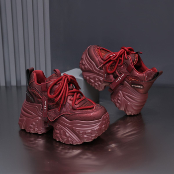 Sievietes kurpes ar bieza zole un iekšējo pacēlumu, priekšējā aukla, augšdaļa no superfibra, iekšējā odere no auduma, EVA zole, vidējā augšdaļa, izlaidums 2025. rudens