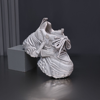 Sievietes kurpes ar bieza zole un iekšējo pacēlumu, priekšējā aukla, augšdaļa no superfibra, iekšējā odere no auduma, EVA zole, vidējā augšdaļa, izlaidums 2025. rudens