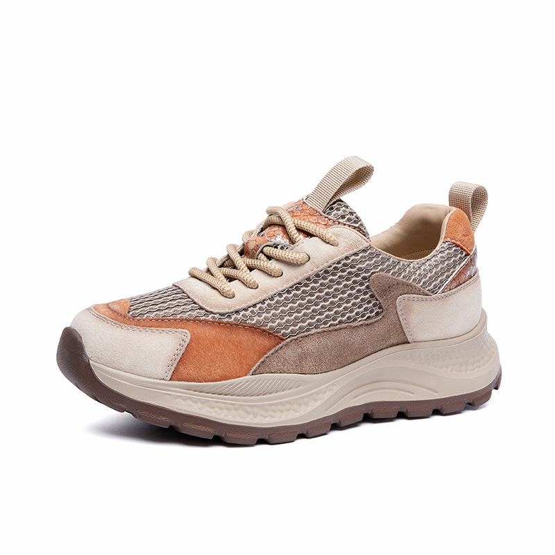 Ženske tenisice Dad Shoes: prozračne, lagane, gornji dio od svinjske kože, mrežasta podstava, gumena potplata
