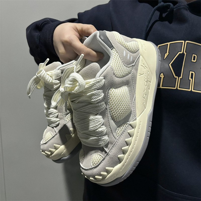 Dad Shoes, korejskog stila, mrežasti gornji dio, gumena podloga, niska peta 1-3 cm, unisex