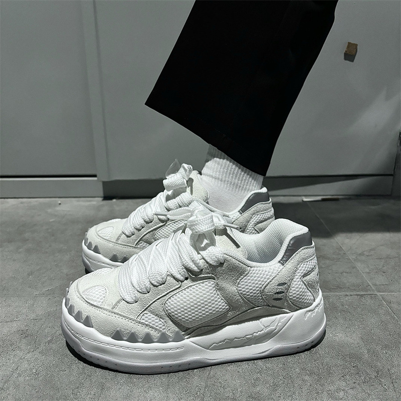 Dad Shoes, korejskog stila, mrežasti gornji dio, gumena podloga, niska peta 1-3 cm, unisex