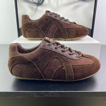 Ženske tenisice u korejskom stilu, prirodna koža i velur, retro dizajn, okrugli vrh prsta, vezanje, niski potpetica 1–3 cm, ulošak od svinjske kože
