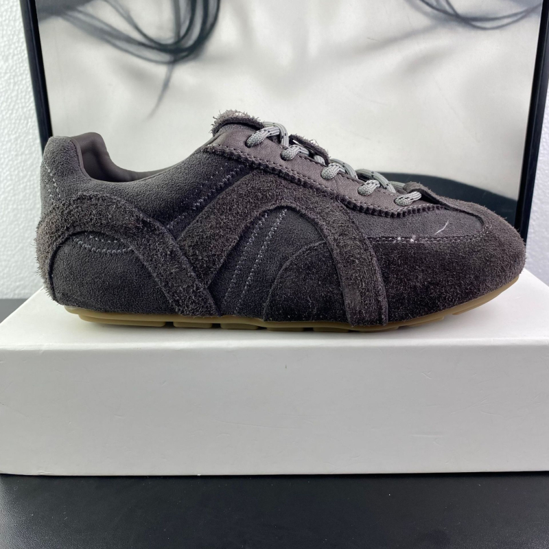 Ženske tenisice u korejskom stilu, prirodna koža i velur, retro dizajn, okrugli vrh prsta, vezanje, niski potpetica 1–3 cm, ulošak od svinjske kože