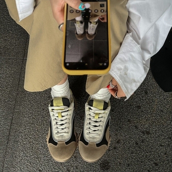 Dámske topánky typu Dad Shoes s PU+sieťovaným vrchnkom, šnurovanie, PU stielka, gumová podrážka, nízky podpätok 1-3 cm