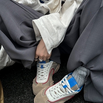 Dámske topánky typu Dad Shoes s PU+sieťovaným vrchnkom, šnurovanie, PU stielka, gumová podrážka, nízky podpätok 1-3 cm