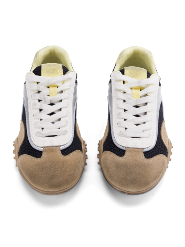 Dámske topánky typu Dad Shoes s PU+sieťovaným vrchnkom, šnurovanie, PU stielka, gumová podrážka, nízky podpätok 1-3 cm