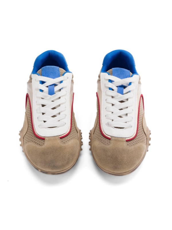 Dámske topánky typu Dad Shoes s PU+sieťovaným vrchnkom, šnurovanie, PU stielka, gumová podrážka, nízky podpätok 1-3 cm