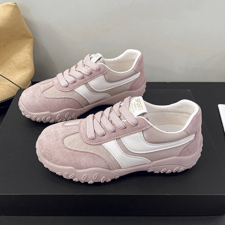 Ženské tenisky s retro štýlom a hrubou podrážkou – vrchná čas syntetická koža, gumová podrážka, šnúrky, výška päty 3-5 cm