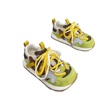 Dámske tenisky typu dad s priedušným sieťovým horným dielom, gumová podrážka, predné šnurovanie, EVA vložka, výška päty 3-5 cm