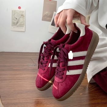 Desun cipők - Valódi bőr felsőrész, Kerek orr, Elöl fűzők, 1-3 cm-es alacsony sarok, Gumi talp EVA talpbetéttel