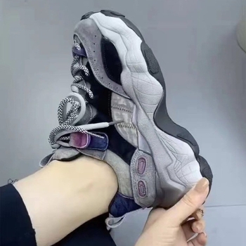 Ženske tenisice u stilu daddy shoes s povećanjem visine, debeli potplat, otporna gumena podloga, vezanje sprijeda, niski gornji dio, gornji dio od mikrovlakna