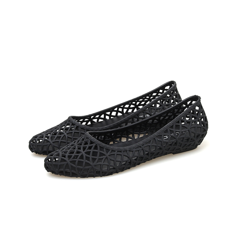 Sandale od PVC: gornji dio i đon; retro stil; oštar nos; mat završetak; slip-on