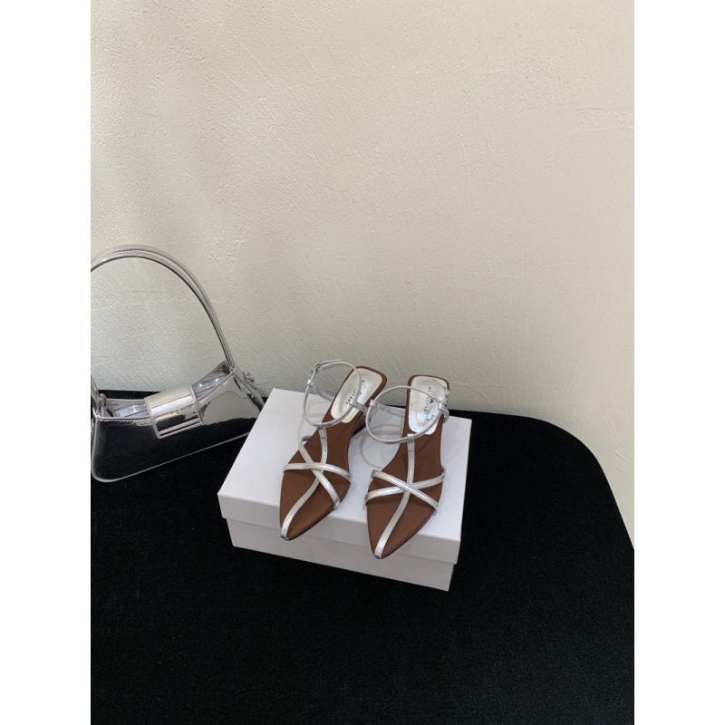 Sandále s otvorenou špičkou a tenkými remienkami, ultra-fiber vrchný materiál a podšívka, gumová podrážka, leto 2025