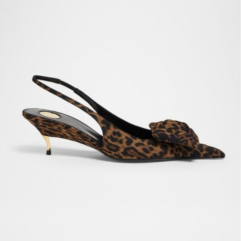 Дамски сатенени сандали с горна част от коприна и изкуствен плюш, остър нос, клиновиден ток 3–6 см, подметка TPR, Есен 2025