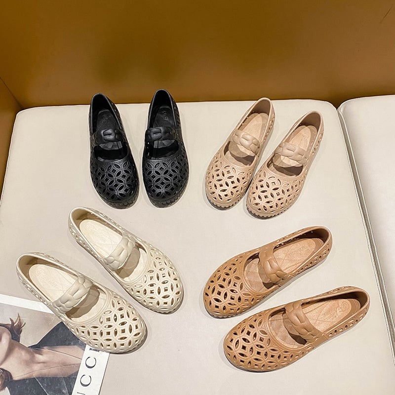 Casual sandále - PVC vrchný diel, PVC podrážka, okrúhla špička, dutý vzor, priedušné