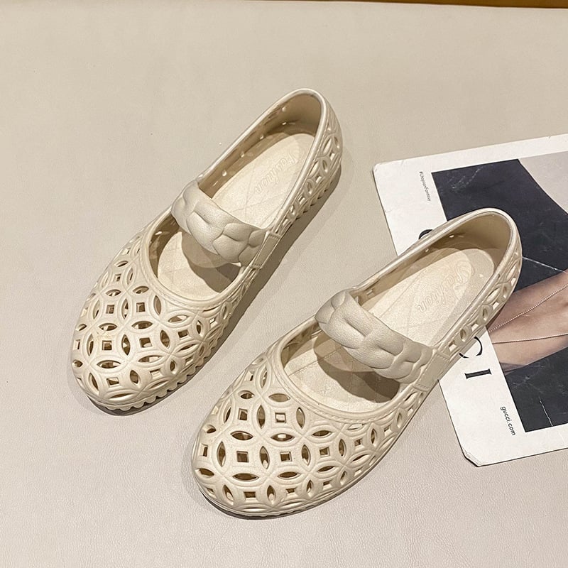 Casual sandále - PVC vrchný diel, PVC podrážka, okrúhla špička, dutý vzor, priedušné