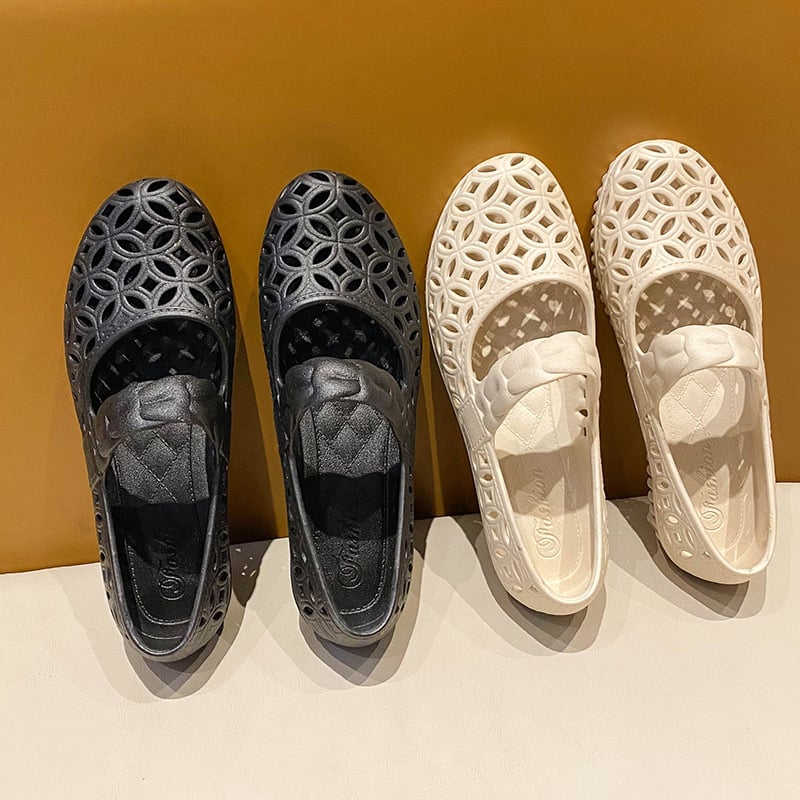 Casual sandále - PVC vrchný diel, PVC podrážka, okrúhla špička, dutý vzor, priedušné