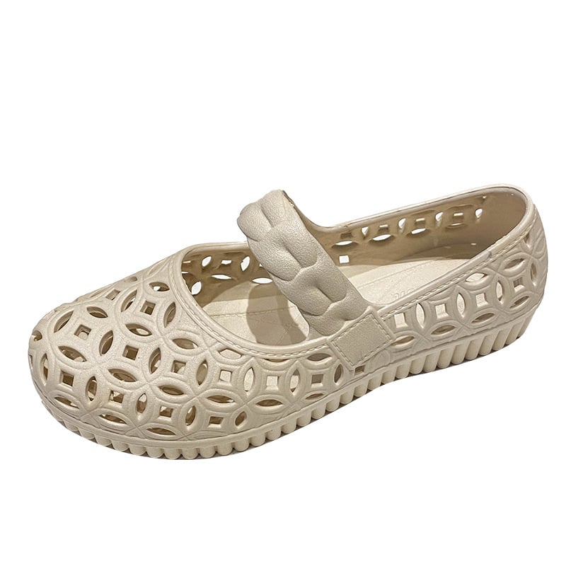 Casual sandále - PVC vrchný diel, PVC podrážka, okrúhla špička, dutý vzor, priedušné