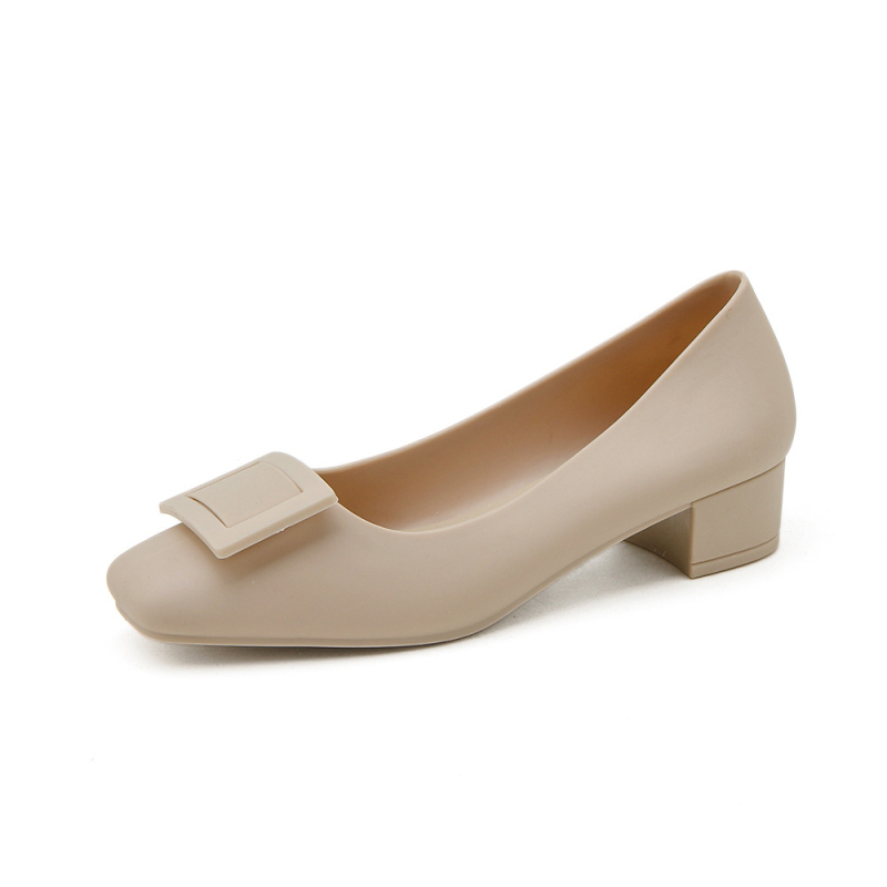 Ženske plastične jelly sandale, četvrtasti vrh prsta, klin 3–6 cm, korejski stil