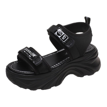 Platformos sport szandálok kerek orrú, Velcro-zárás, gumi talp, PU bélés (nyár 2023)