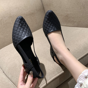 Ženske sandale | elegantan stil, oštar vrh prsta, PVC gornji dio, slip-on, nizak klin do 3 cm