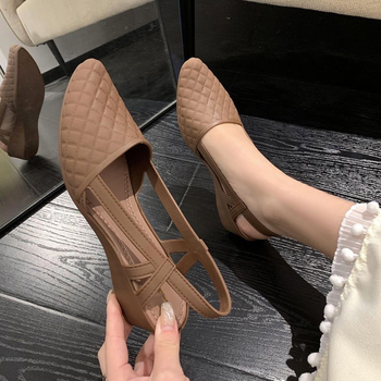 Ženske sandale | elegantan stil, oštar vrh prsta, PVC gornji dio, slip-on, nizak klin do 3 cm