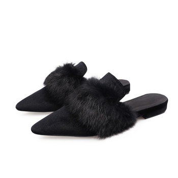 Ženske mule s oštrim vrhom, slip-on dizajn, PU gornji dio, podstava od umjetne kože, gumeni đon