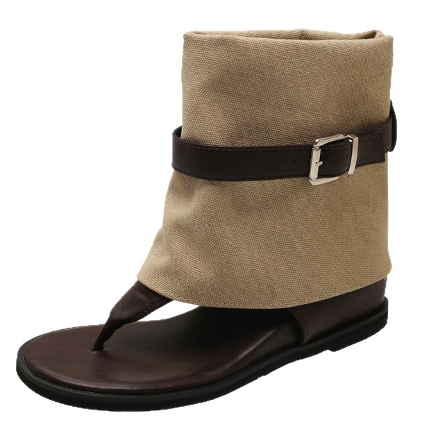 Sandale cu deget deschis și lift ascuns, botine scurte convertibile cu cataramă – partea superioară PU, talpă din cauciuc, vară 2025