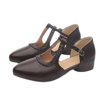 Dámske sandále s hrubými podpätkami, špičatý nos, horný materiál: syntetická koža, kamenná textúra, retro francúzsky štýl