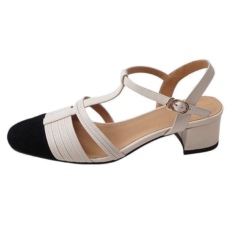 Sandale de plajă din piele de vită, cu deget despărțit, toc tip platformă 3–6 cm, stil retro primăvara 2025