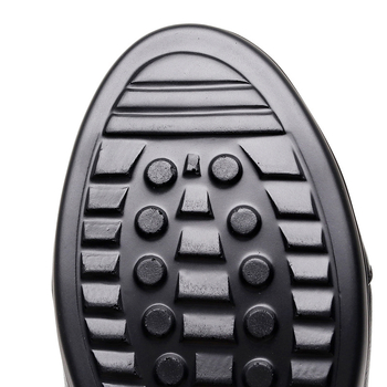 Papuci din piele naturală, căptuți cu fleece, cu toc în clin, vârf rotund, talpă din cauciuc și plastic