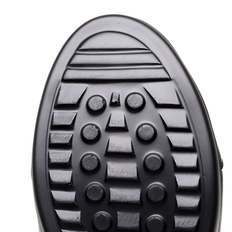 Papuci din piele naturală, căptuți cu fleece, cu toc în clin, vârf rotund, talpă din cauciuc și plastic