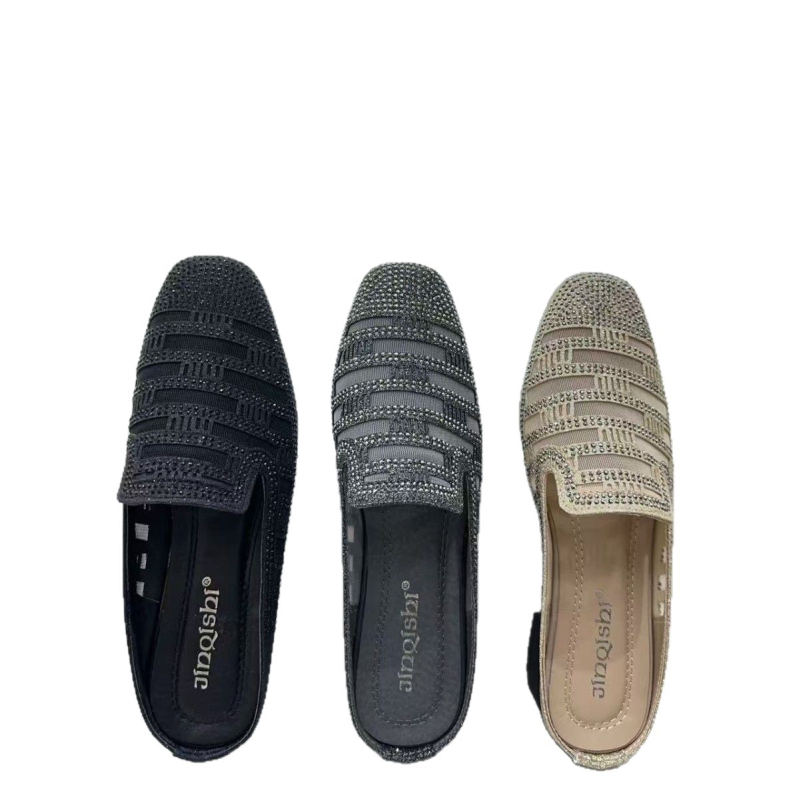 Jinqishi A892-121 Корейски стил женски чехли с закрит пръст, Slip-On, PU горна част, TPU подметка, ежедневна лятна обувка 2025