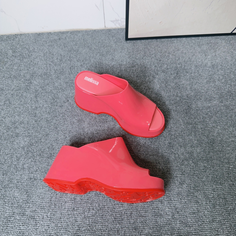 Klinaste sandale za plažu, okrugli vrh prsta, PVC gornji dio, PVC đon, PU podstava