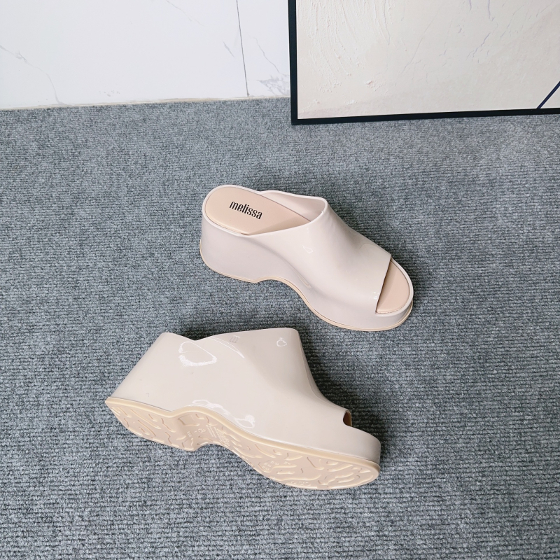 Klinaste sandale za plažu, okrugli vrh prsta, PVC gornji dio, PVC đon, PU podstava