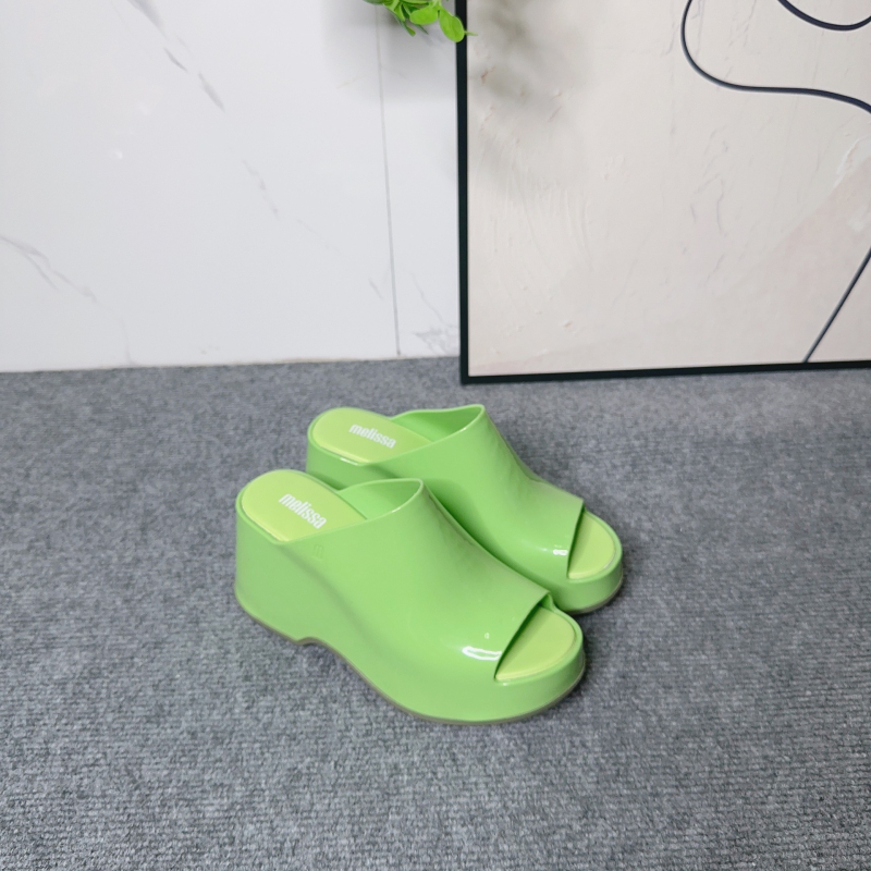 Klinaste sandale za plažu, okrugli vrh prsta, PVC gornji dio, PVC đon, PU podstava