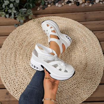 Női római szandál Velcro zárással, platformos talp, felsőrész szintetikus bőrből, PU bélés, kerek orr