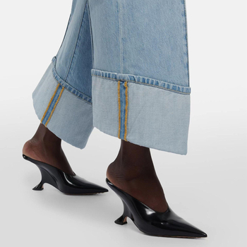 Sandale dama cu platformă, vârf ascuțit, Baotou stil, partea superioară din Super Fiber, căptușeală din piele de porc, talpă din cauciuc