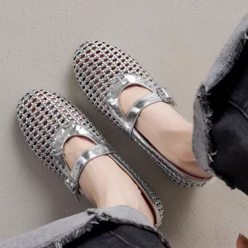 Dámske Mary Jane sandále, PU horná časť, gumová podrážka, okrúhla špička, voľnočasový štýl