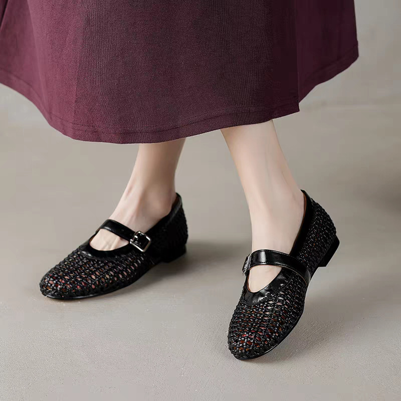 Dámske Mary Jane sandále, PU horná časť, gumová podrážka, okrúhla špička, voľnočasový štýl