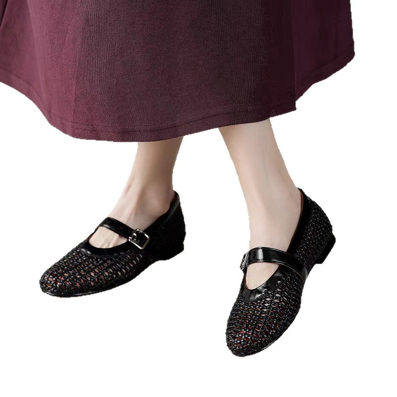 Dámske Mary Jane sandále, PU horná časť, gumová podrážka, okrúhla špička, voľnočasový štýl