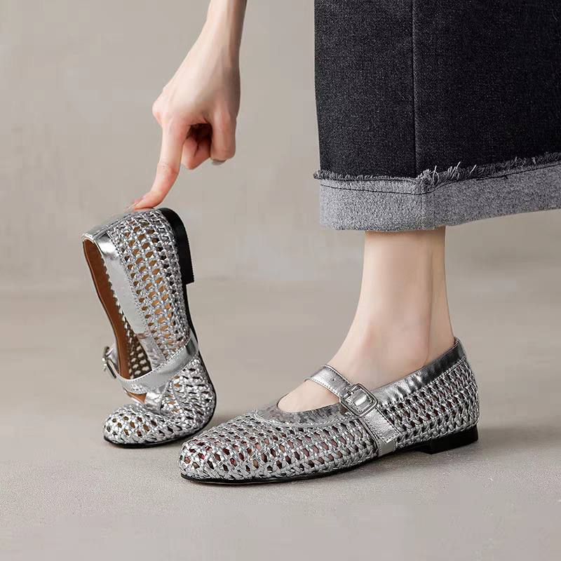 Dámske Mary Jane sandále, PU horná časť, gumová podrážka, okrúhla špička, voľnočasový štýl