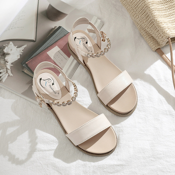 Sandale de damă cu bretele – stil coreean, închidere cu cataramă pe o singură curea, partea superioară Ultrafilm din piele, talpă din cauciuc, căptușeală din microfibră, anti-derapare